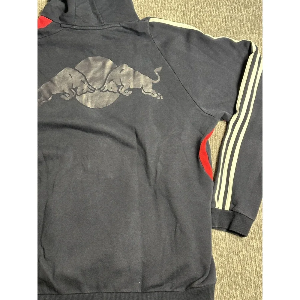Vintage Adidas Red Bull New York Hoodie Men's 2XL Blue Red Pullover Racing